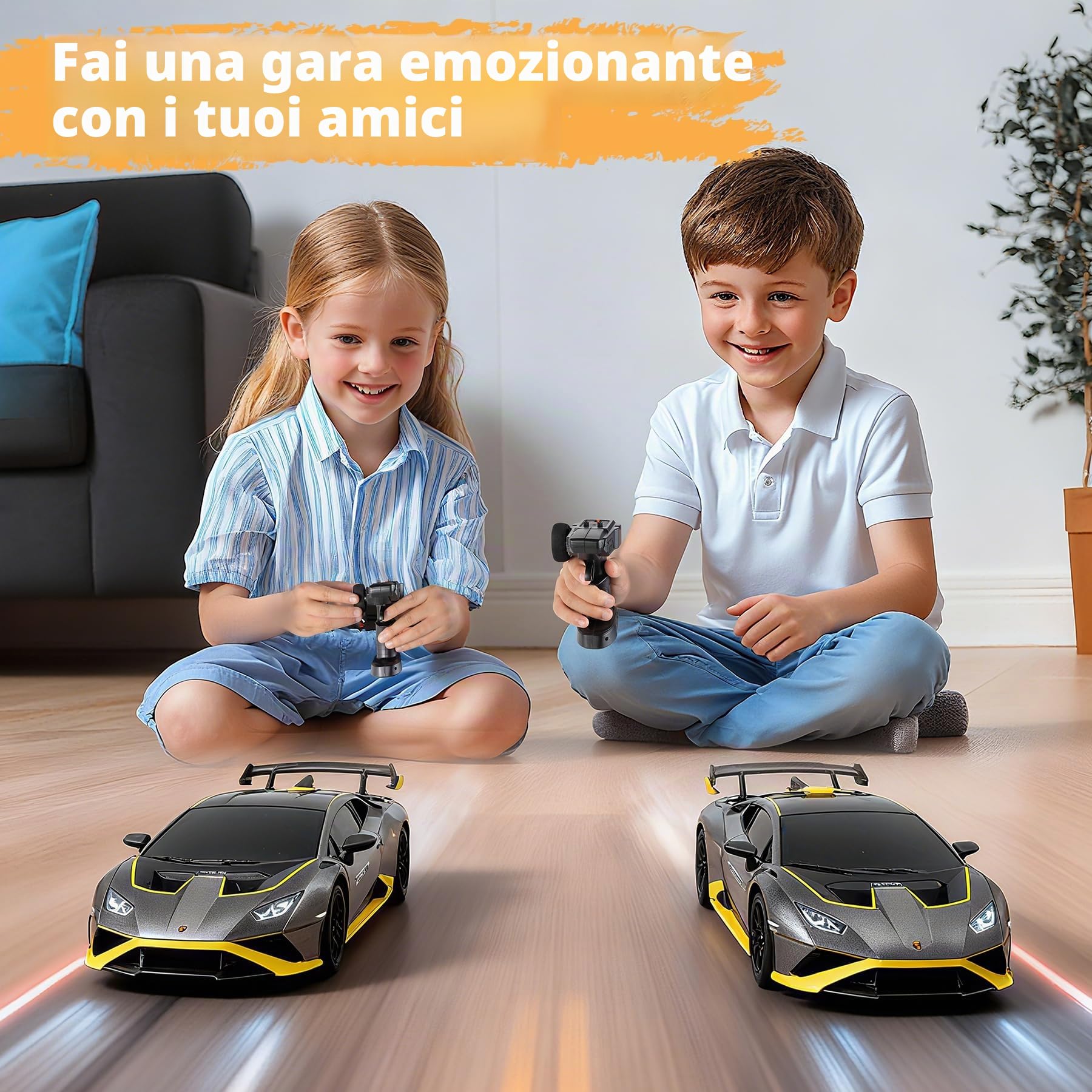 Macchina Telecomandata per Bambini, 2.4GHz RC Drift Car con Luce LED, 35km/h Auto Radiocomandata Regalo per Adulti e Bambini, Auto Giochi, Giochi 6 7 8 9 10 11 12 Anni (A)