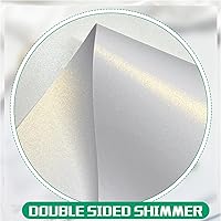 Vista 4 de Paquete de 120 cartulina blanca brillante dorada metálica de doble cara, 8.5 x 11 pulgadas, 244 GSM, apta para impresoras láser para bodas