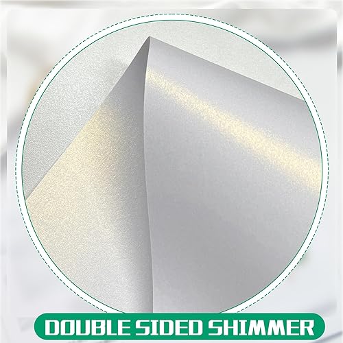 Miniatura 4 de Paquete de 120 cartulina blanca brillante dorada metálica de doble cara, 8.5 x 11 pulgadas, 244 GSM, apta para impresoras láser para bodas,