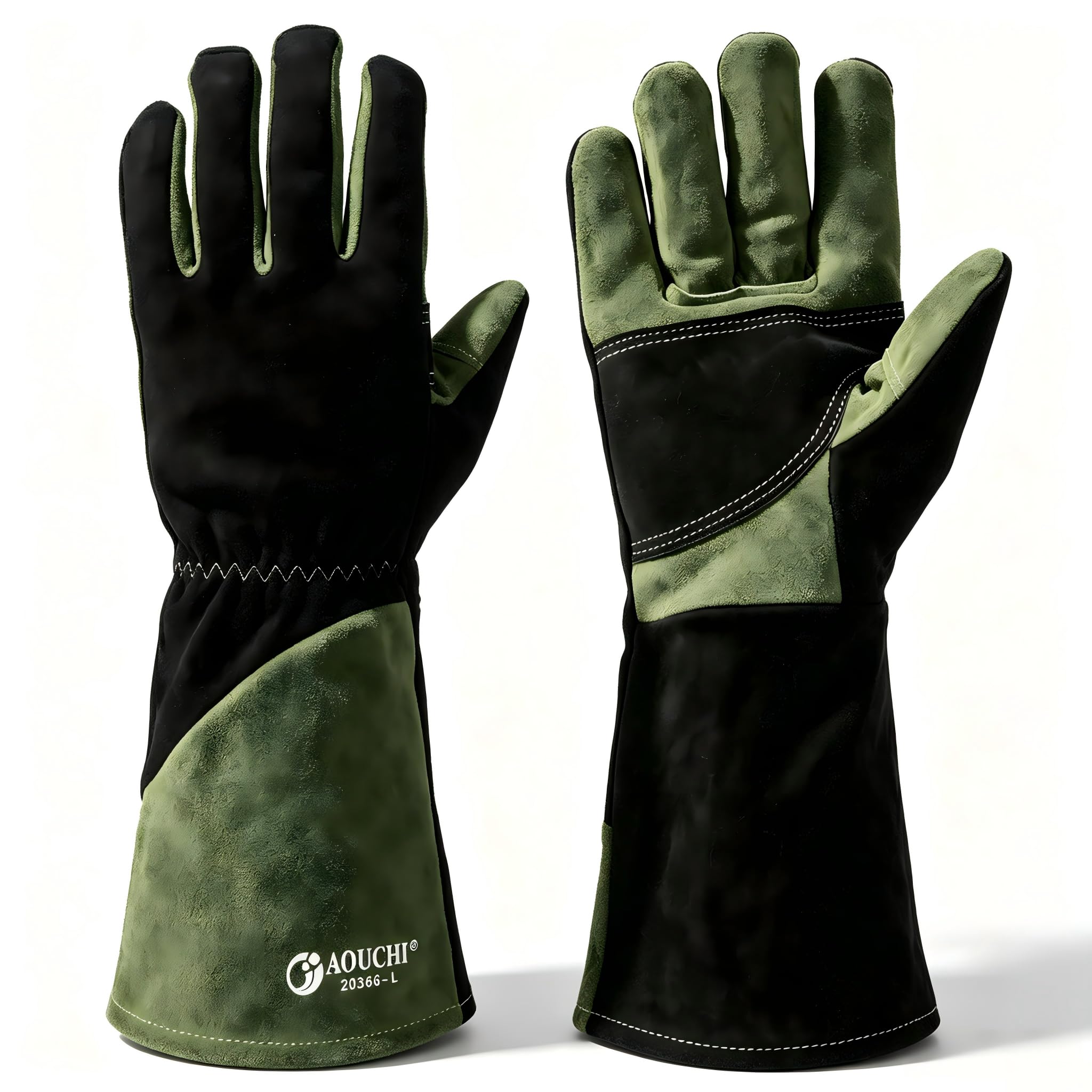AOUCHI Cowhide Gardening Gloves, M