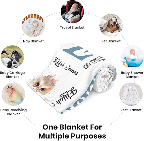 Miniatura 6 de Manta personalizada con nombre de búho, mantas de bebé personalizadas para niñas y niños, mantas de bebé para recién nacidos, mantas suaves para