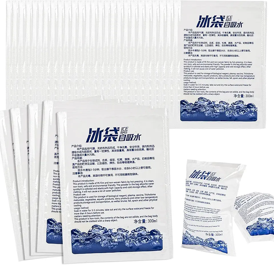 RAINFLOW 35 pacotes de gelo seco para envio – Sacos de gelo frio reutilizáveis para envio de lancheiras congeladas
