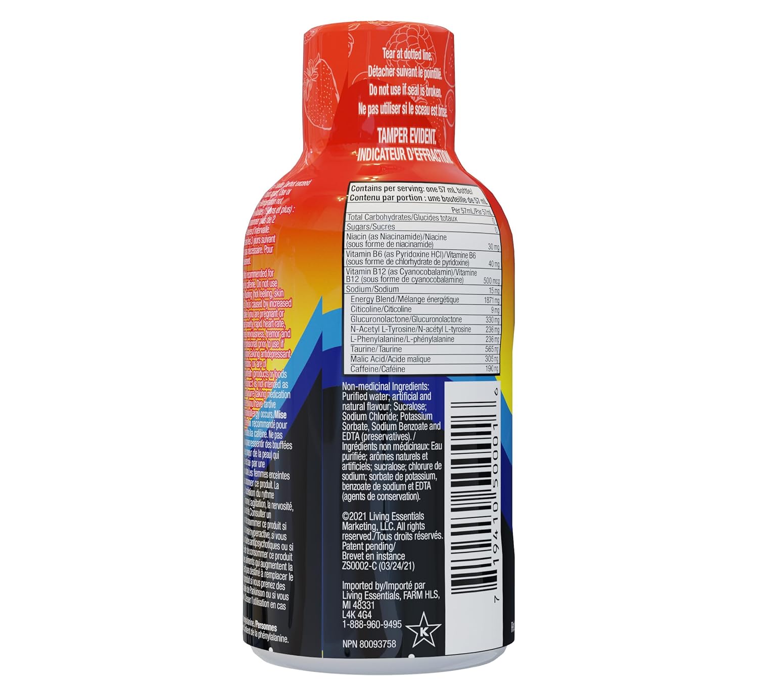 Marjack 500181 Five Hour Energy Drink, 2 Oz, 12/Pk, Berry Flavored