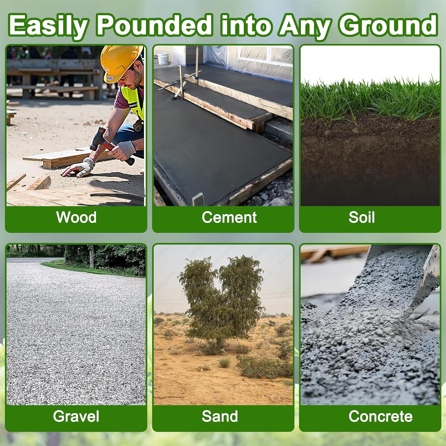 VVOKGO Rebar Stakes 24 Inch J Hook Heavy Duty Ground Anchors (8pcs), 3/8 Inch Diameter Metal Steel Extra Long Fence Stakes with Chisel Point End for Greenhouse, Gazebo, Carport, Camping Tents, Black