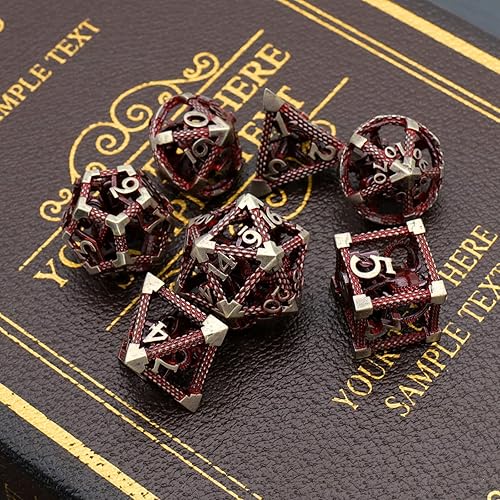 Miniatura 5 de Hollow Cthulhu - Juego de dados poliédricos de metal para juegos de rol para Calabozos y Dragones, Pathfinder, Warhammer, Shadowrun