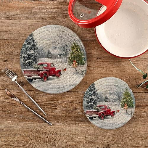 Miniatura 2 de Boccsty Tapete de salvamanteles de carnaval de Mardi Gras con cuentas de colores, 2 unidades de tejido redondo, para mesa de cocina, protector de