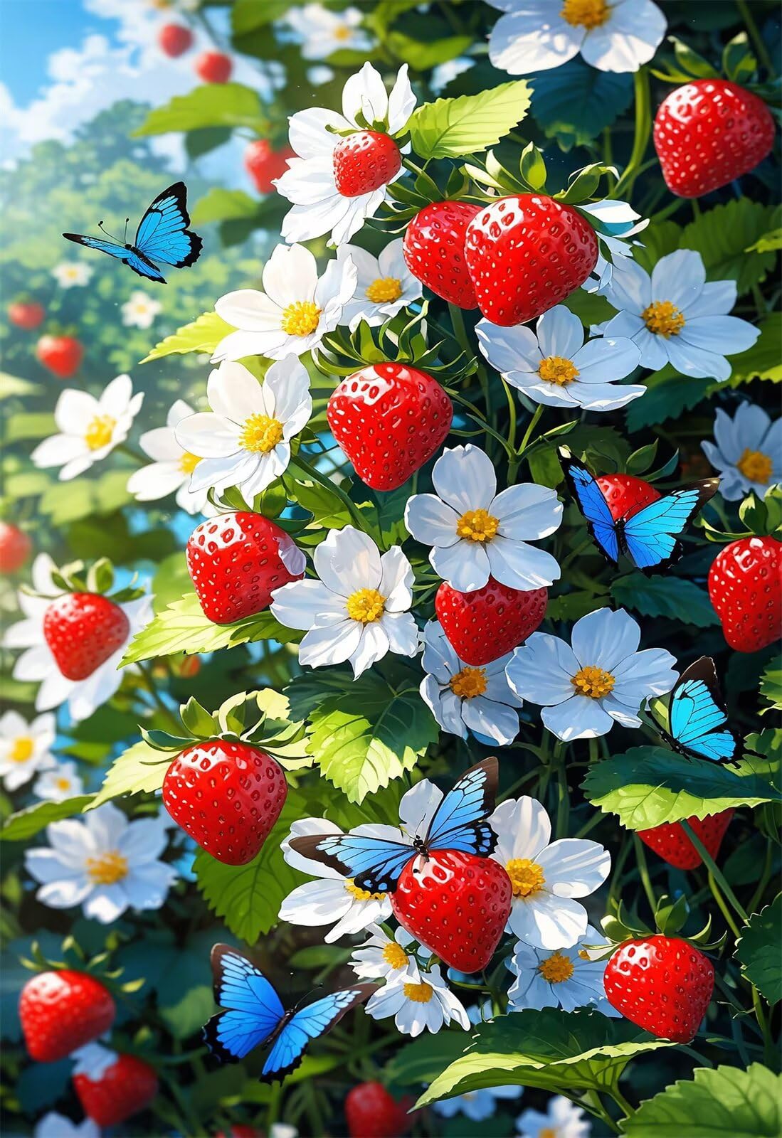 Puzzle 2000 Pezzi Fragola Farfalla Puzzle Classici, Giochi Rilassamento e Intelligence, Puzzles Impossible, Idea Regalo Uomo e Donna