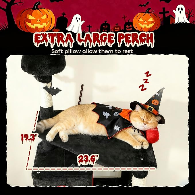 PawHut Árbol para Gatos Gótico 77.6 pulgadas Negro miniatura 5