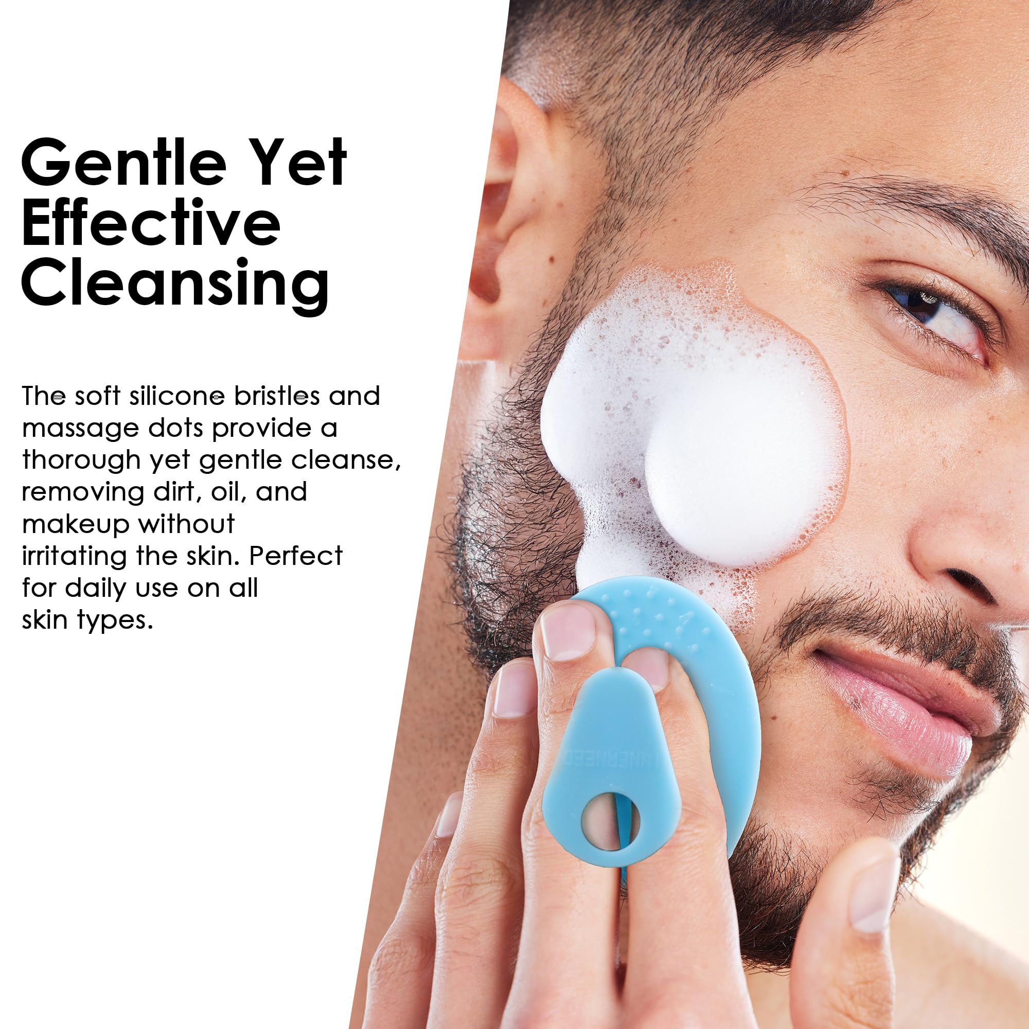 6 Pack INNERNEED Silicone Face Scrubber for Deep Cleansing and Exfoliation, Soft Facial Cleansing Brush - Image 4