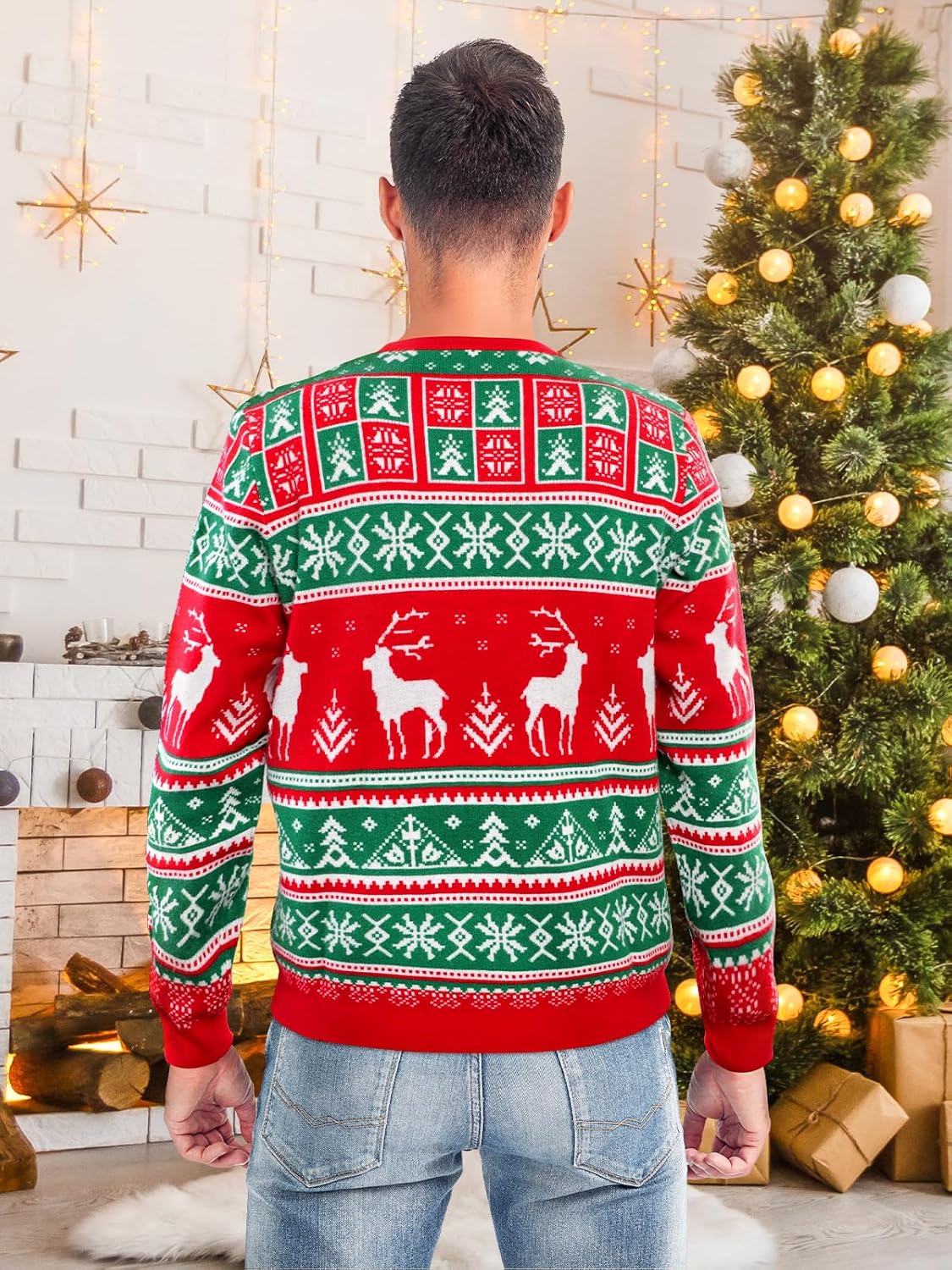 XiaoMoSha Unisex Ugly Sweater Christmas Women Men Holiday Knit Pullover Matching Ugly Christmas Sweater for Men Women Kids - Image 4