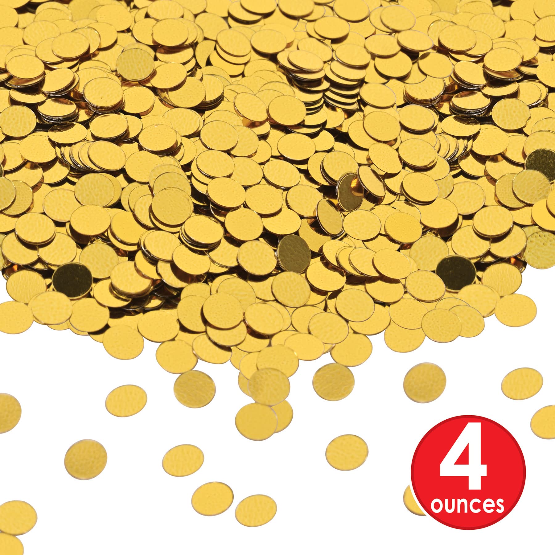 Beistle, 4 Packages Fanci Fetti Dots, 1 Ounce of Confetti in Package, Total of 4 Ounces of Confetti (Gold)