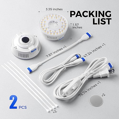 Miniatura 63 de Barrina Orbgrow OG09 Puck - Luz LED de cultivo con LED rojos de 660 nm, 18 W (2 x 9 W, equivalente a 270 vatios), luces de plantas para plantas