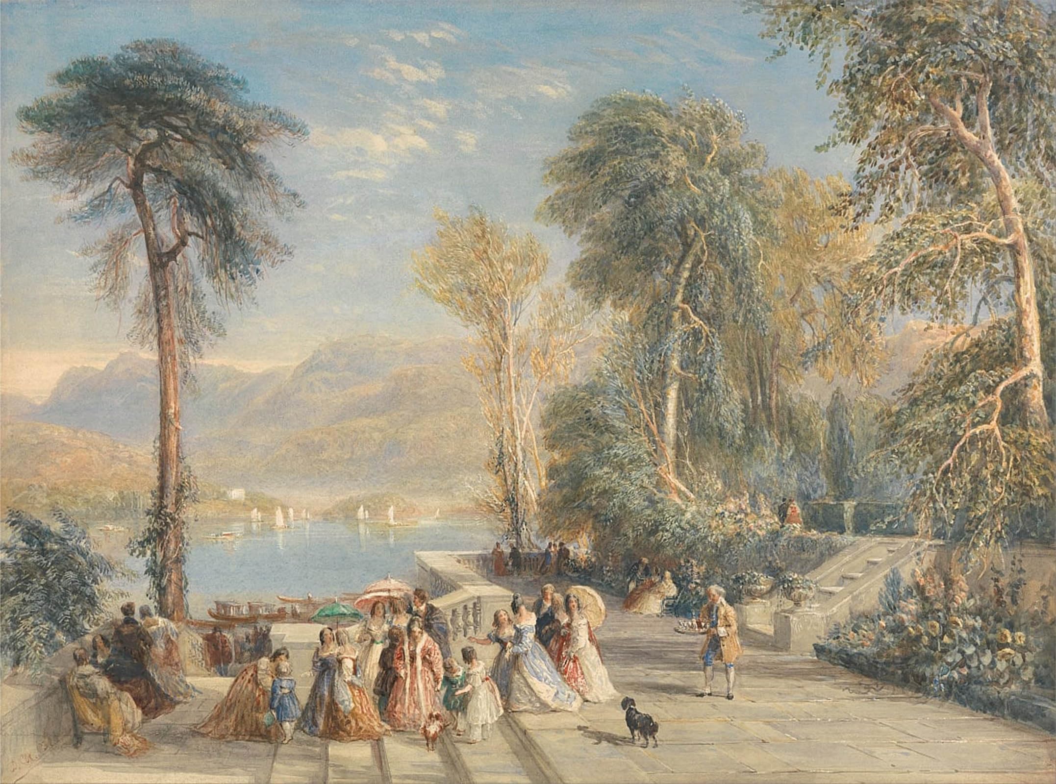 SERENDIPITP Vintage Picture Print on Canvas Wall Art Poster Windermere During the Regatta by David Cox Artwork Print Poster for Wall Decor 60x90cm