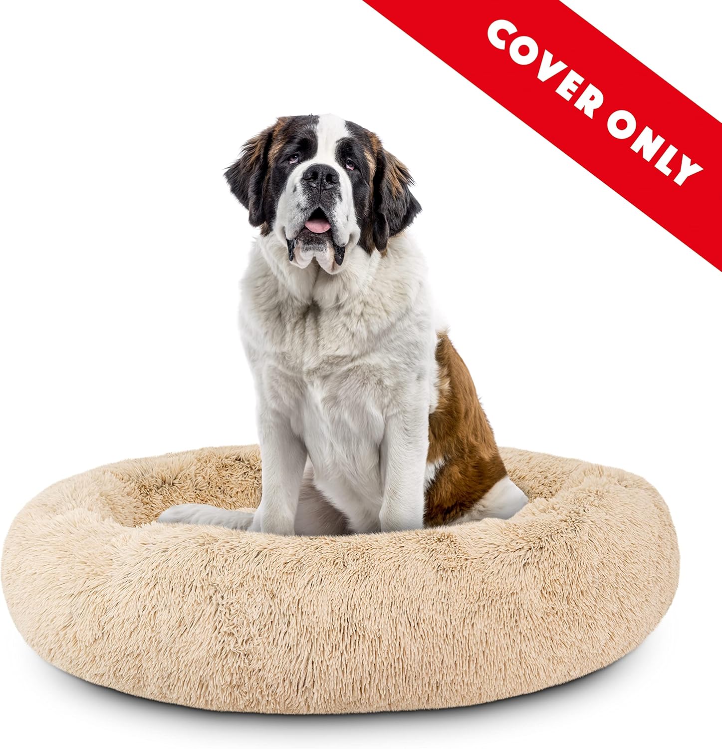 review The Dog’s Bed Sound Sleep Donut Dog Bed Spare Cover, XXL Dog Biscuit Beige Plush