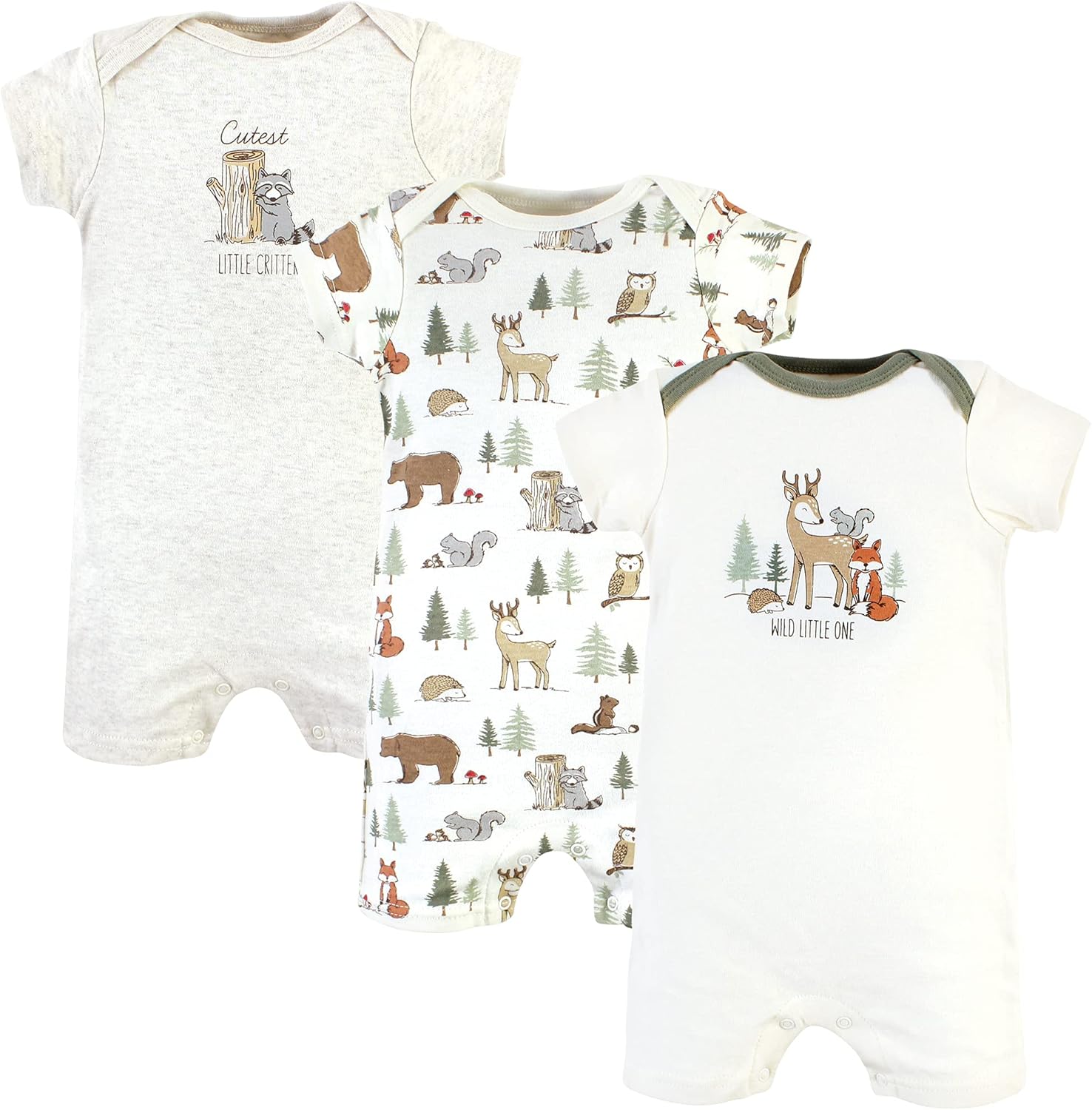 Hudson Baby Unisex Cotton Rompers