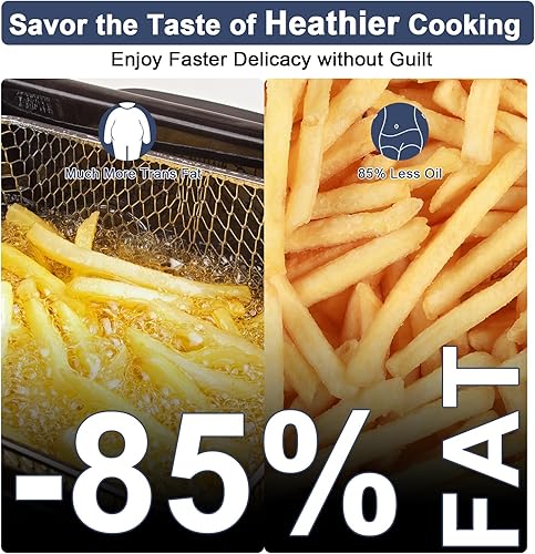 Miniatura 5 de Horno freidora de aire de 9.5 cuartos de galón, 2 cestas de doble zona, pantalla táctil LED, combina con cocina y acabado inteligente para asar,