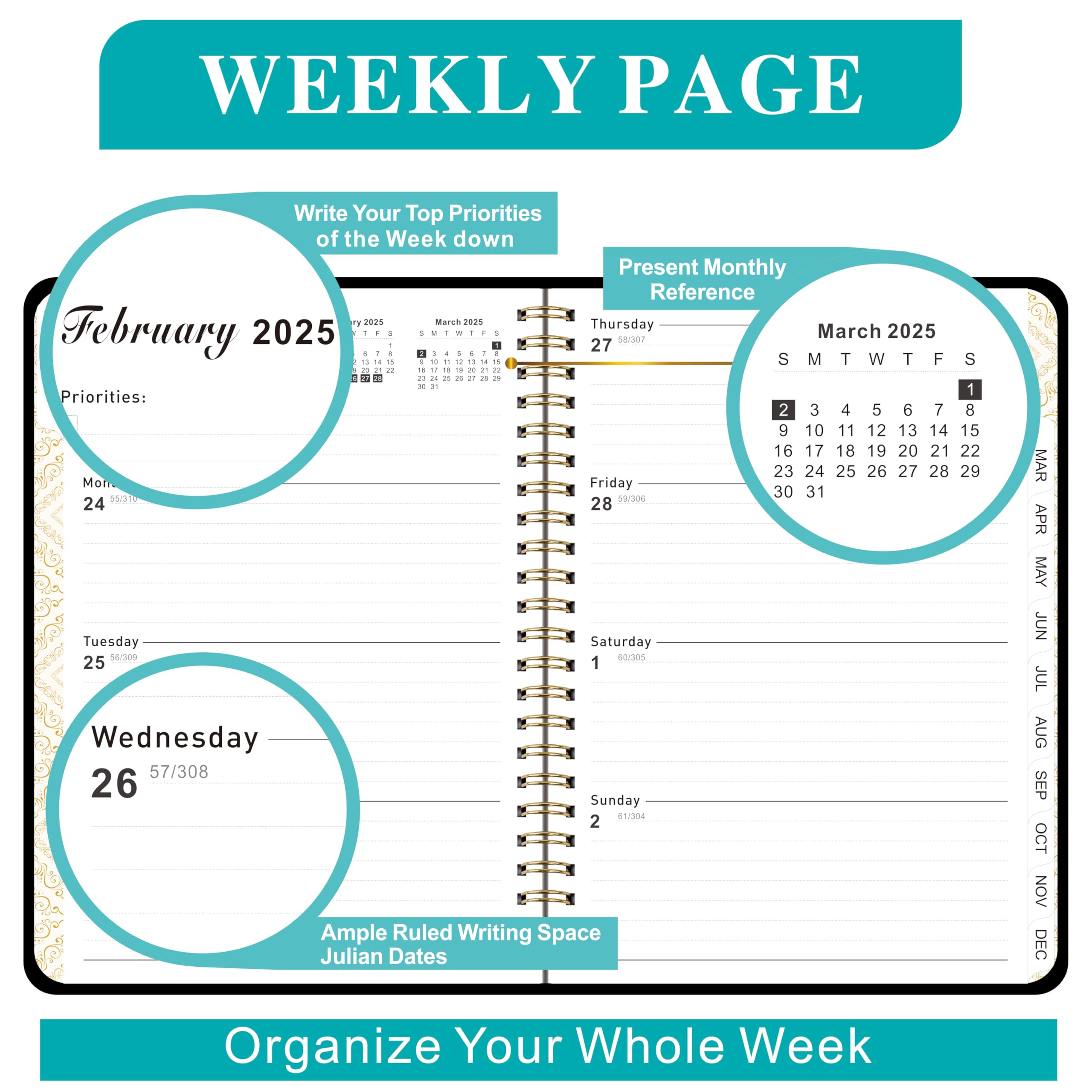 Snapklik.com : 2025 Planner - 2025 Weekly Monthly Planner From January ...