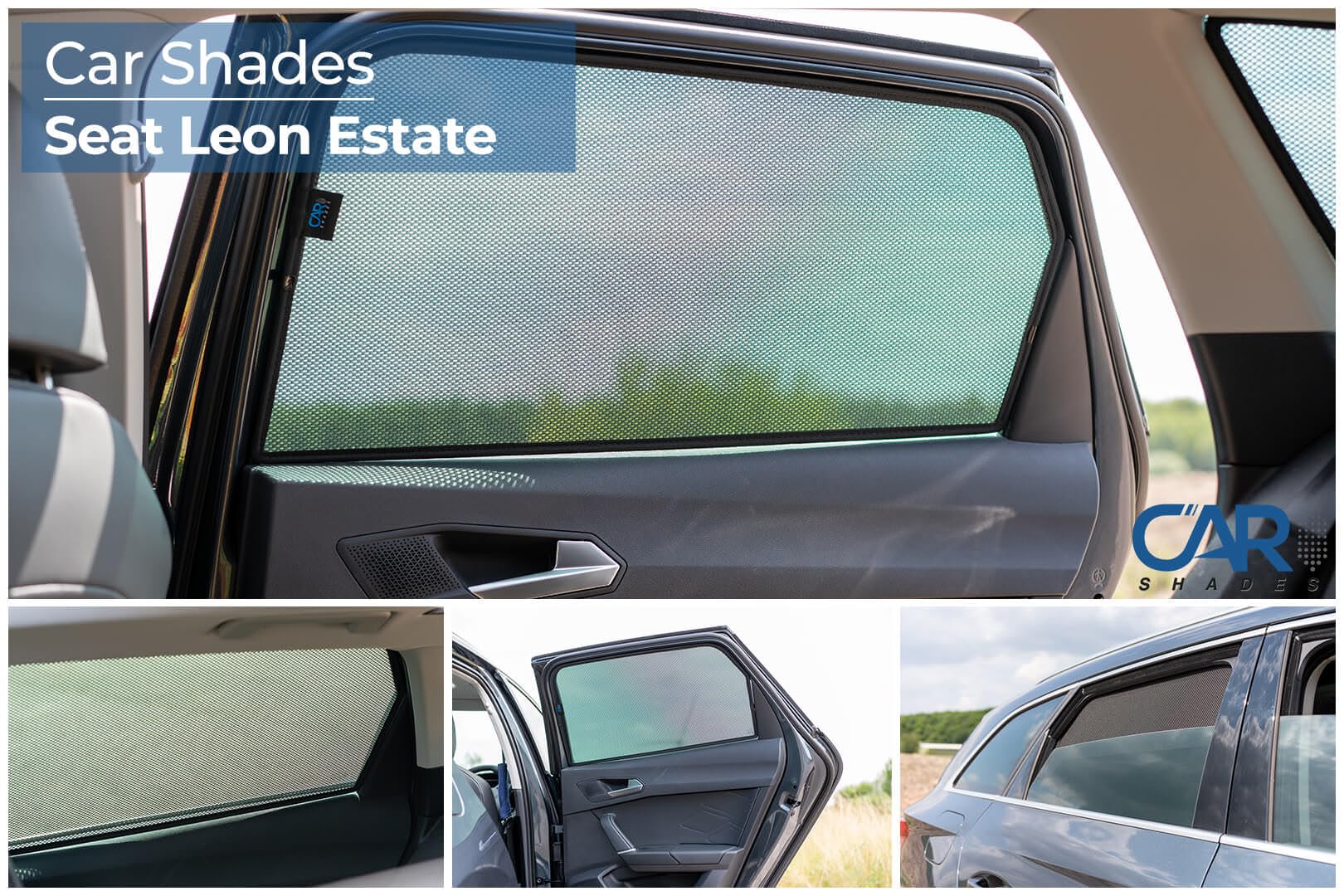 Car Shades Set (Porte Laterali Posteriori) Compatibile con Seat Leon IV ST Sportstourer 2020- (2-Parti) Tendine Parasole su Misura