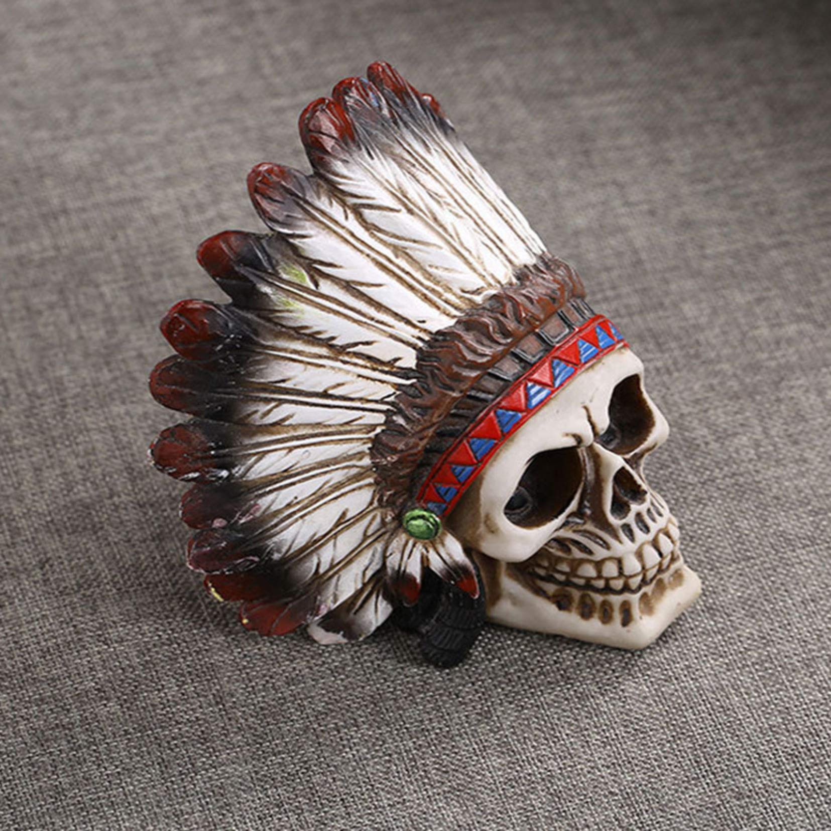 schulpture Estatuilla Coleccionable Arte Tallado Cráneo Humano Esqueleto s & s Cabeza de cráneo Indio para Fiesta de Halloween