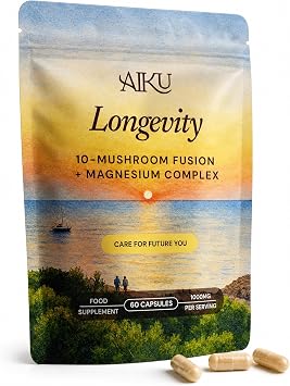10 Mushroom Complex + Triple Magnesium, Brain Support, Vegan