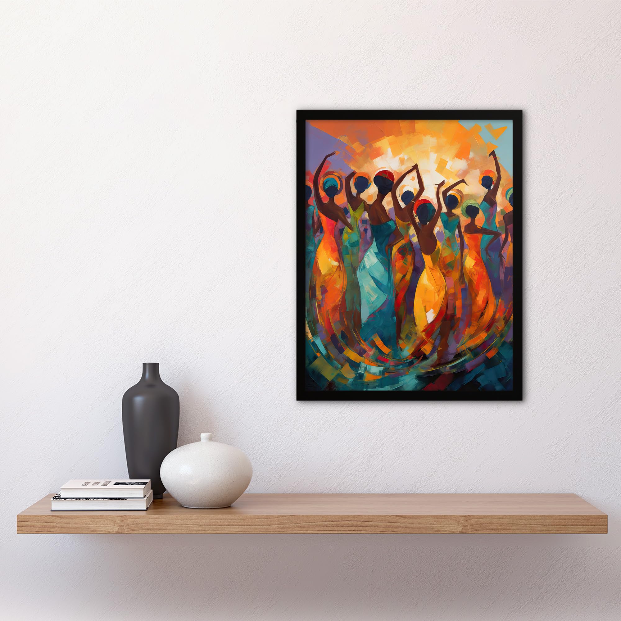 Artery8 Abstract Africa Dance African Dancing Painting Rhythm Body Energy Theatre Arts Artwork Art Print Framed Poster Wall Decor 12x16 inch - Image 4