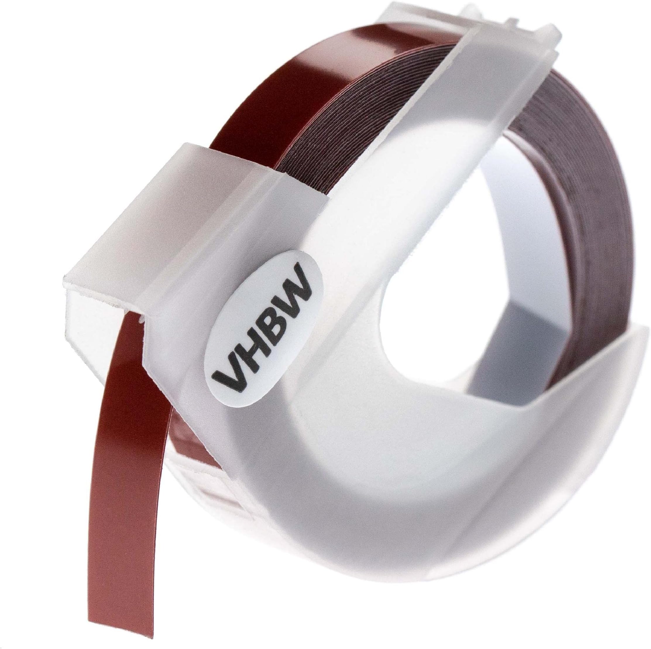 3D Embossing Label Tape Compatible with Dymo 1855, Jet, Junior, 1805 Label Printer 3m x 9 mm, White on Chestnut Brown, Plastic