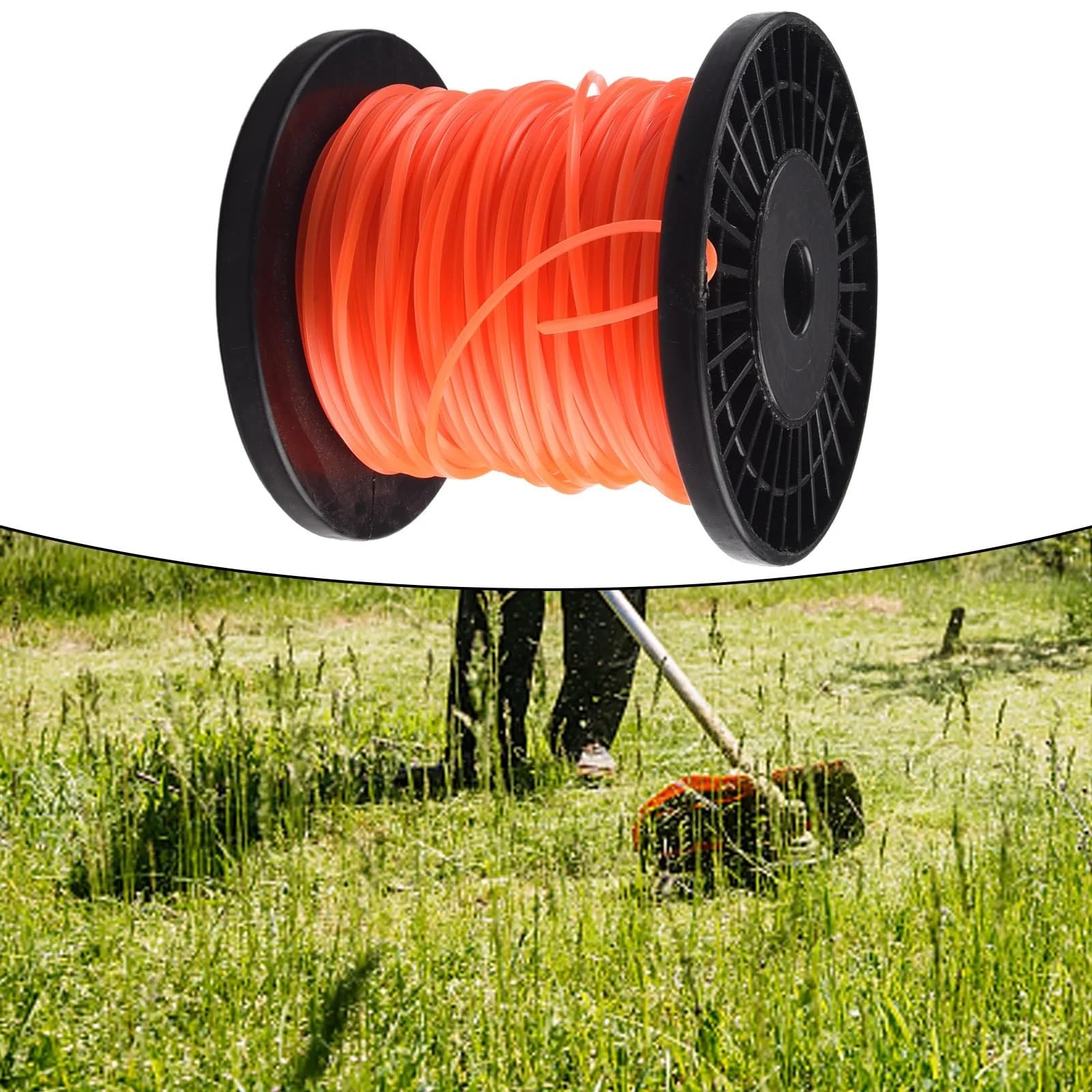 Filo Decespugliatore 30 m/50 m 1 Bobina Arancione Rotondo Decespugliatore Strimmer Trimmer Linea Cavo di Filo 2.4mm for Tosaerba in Nylon Linea Parti di Ricambio(Color-B)