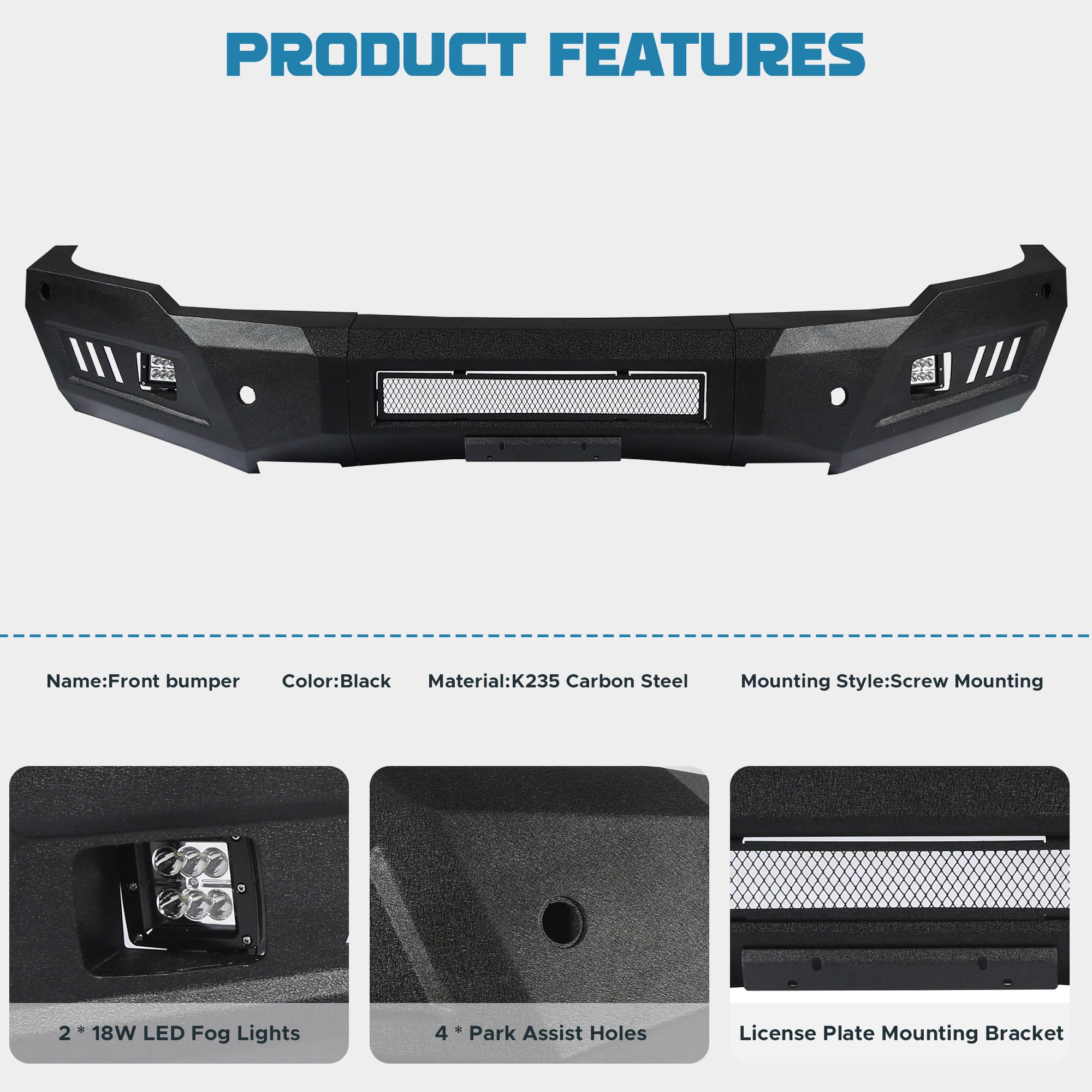 Off Road Front Bumper Fit for - Key Features