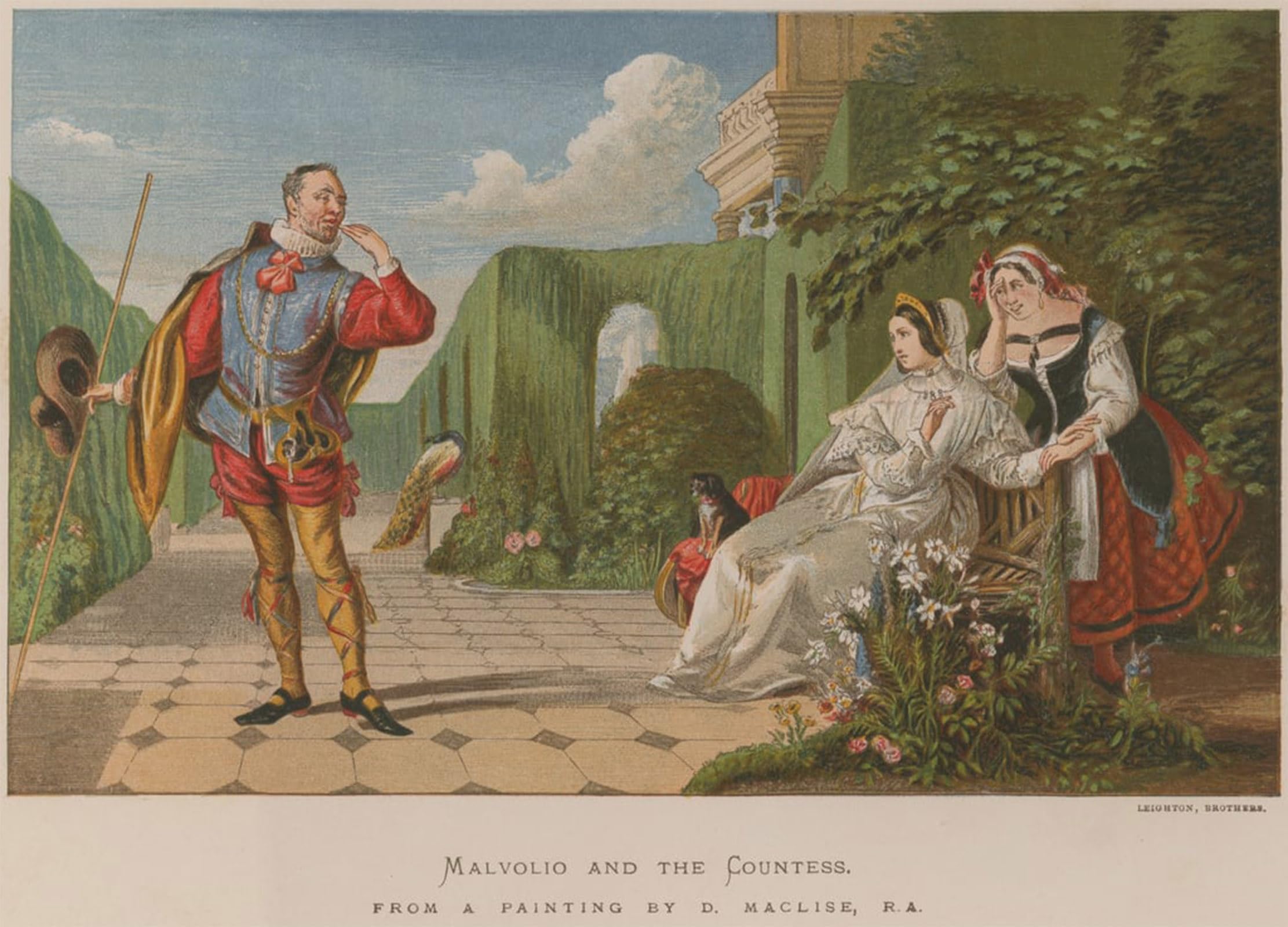 SERENDIPITP Retro Picture Poster Wall Art Pictures Painting Malvolio and the Countess by Daniel Maclise Wall Art Canvas Print for Wall Decor 60x90cm