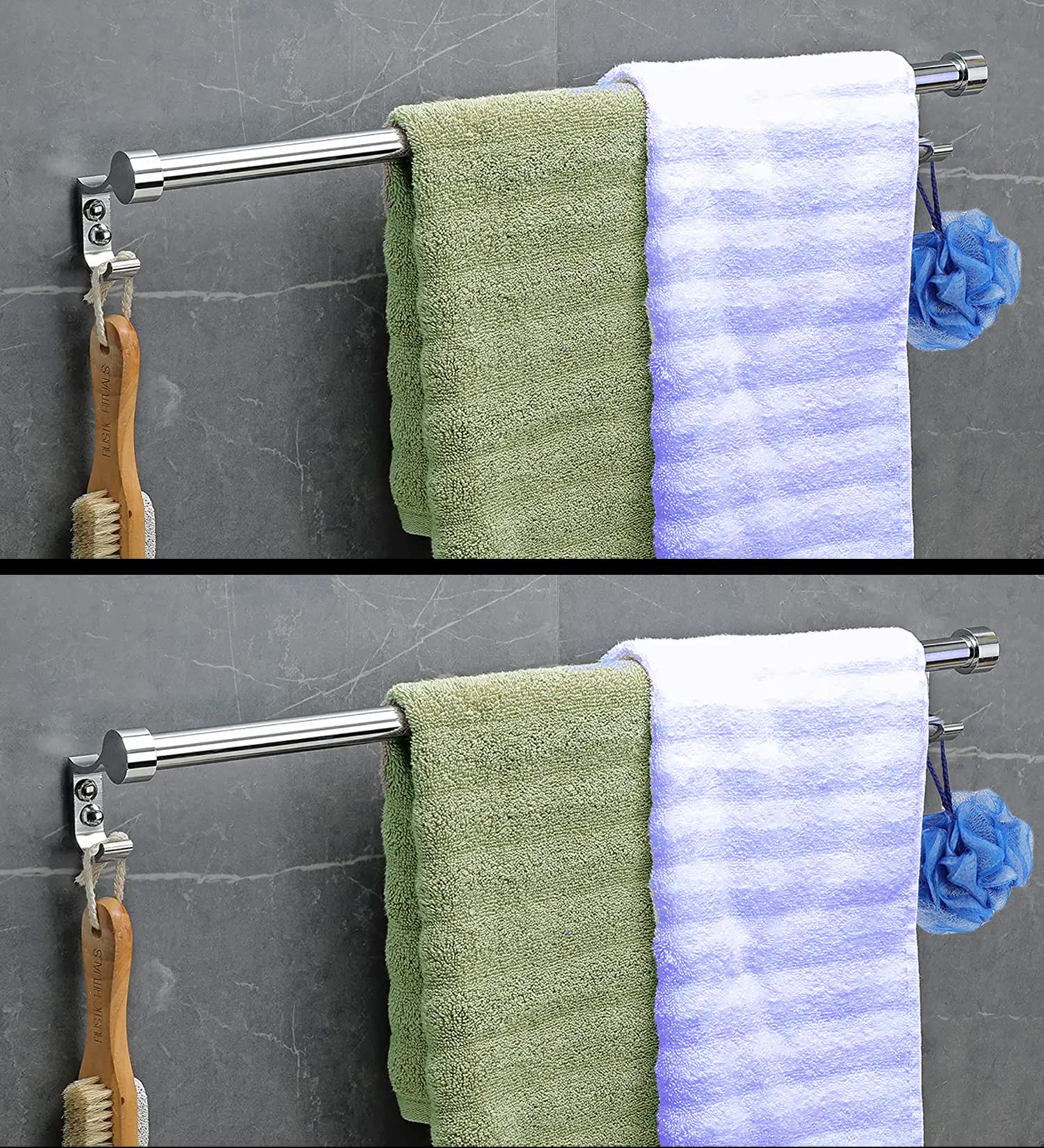 Handy Stainless steel bathroom accessories towel rod towel bar, towel holder, towel stand, towel bar with cloths Hook (Size-18 Inch/Set of -2) (B08CKYBSBF) Amazon Price History, Amazon Price Tracker