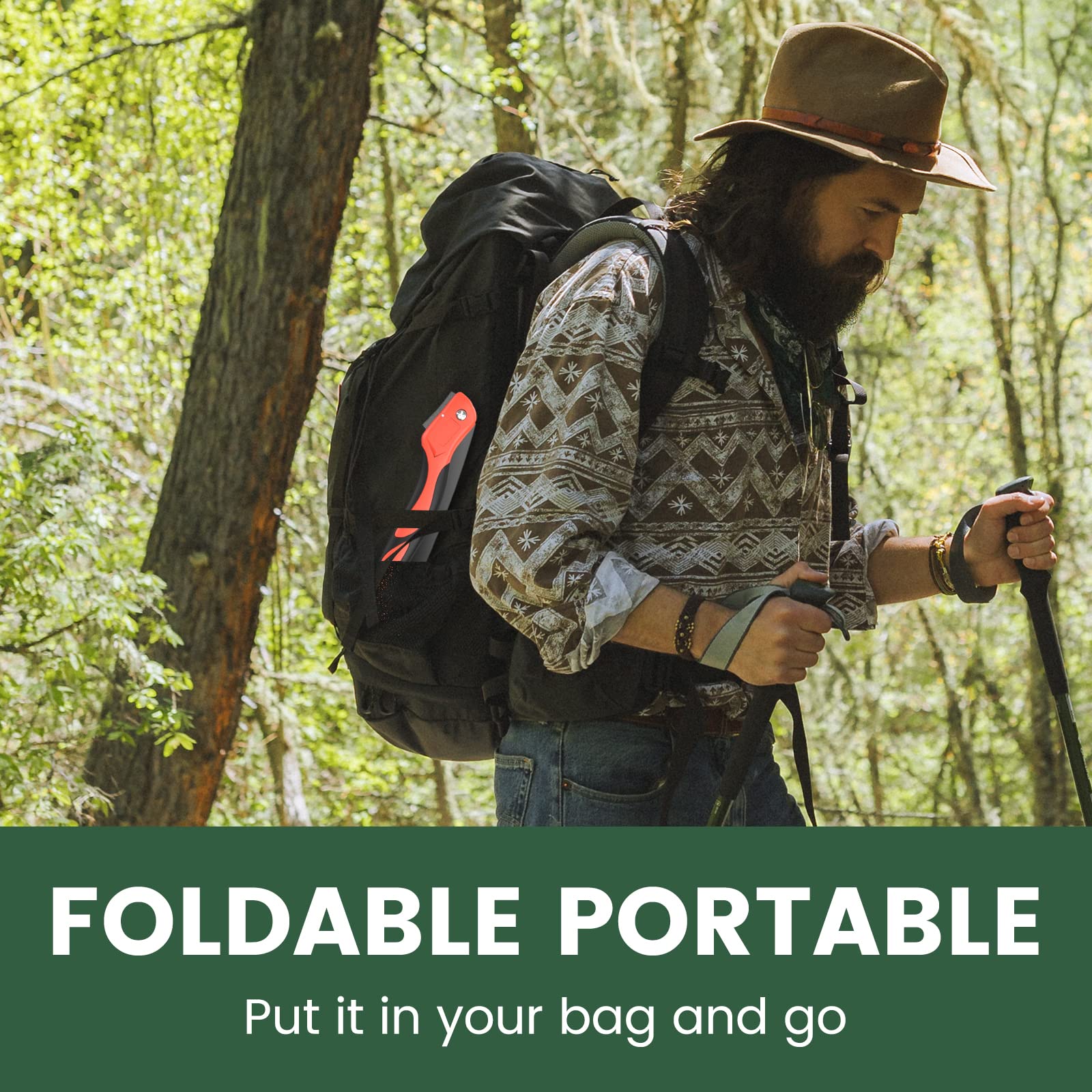 Seghe Pieghevole da Potatura 24cm, Seghe da Giardinaggio, Seghetto a Mano, lama in acciaio SK5 per il taglio di alberi, giardinaggio, campeggio, PVC, impugnatura antiscivolo con blocco di sicurezza