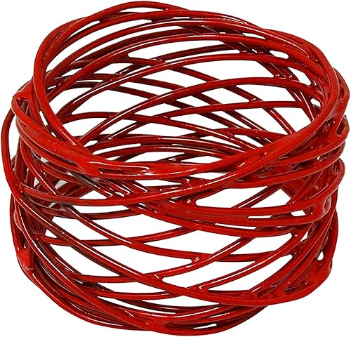 Miniatura 8 de ITOS365 Soporte de anillos para servilletas de malla redonda hecho a mano para cena fiestas día a día 6 unidades