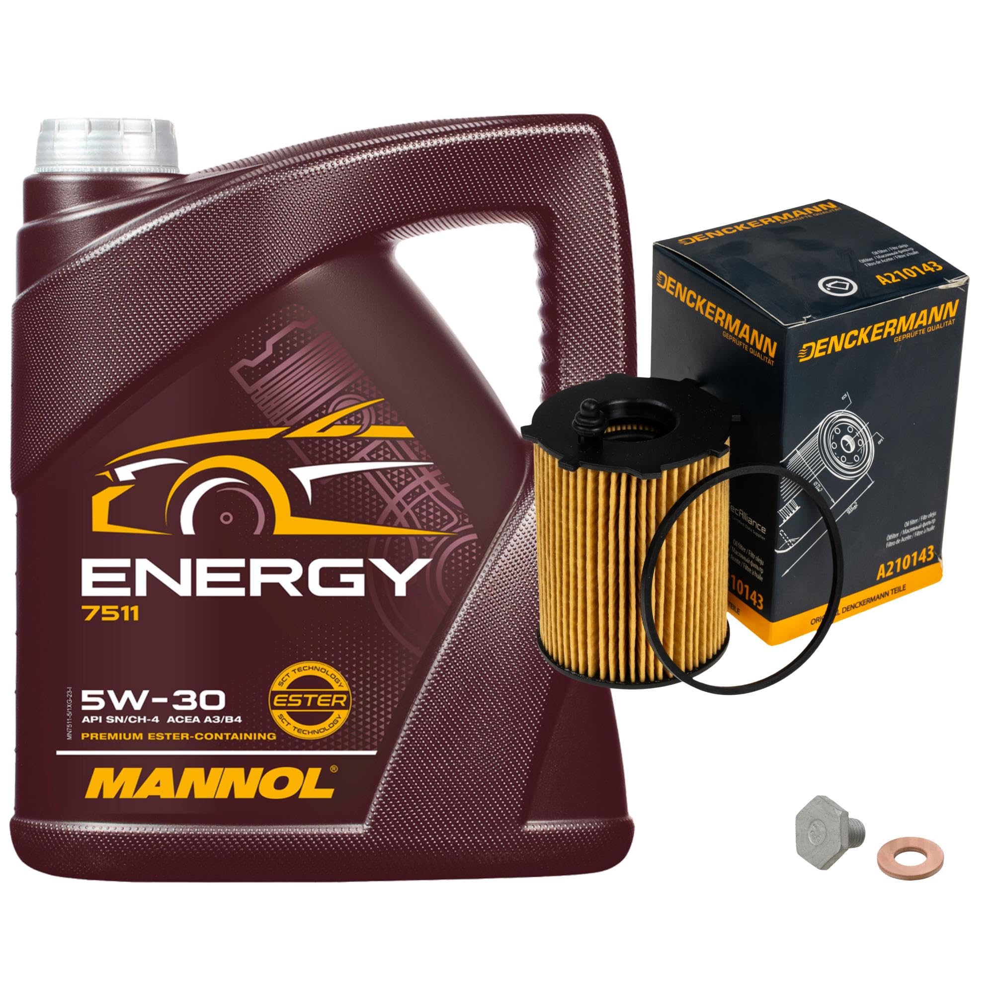 Inspektionspaket Wartungspaket Filterset mit Motoröl Energy 5W-30, Ölfilter, Verschlussschraube