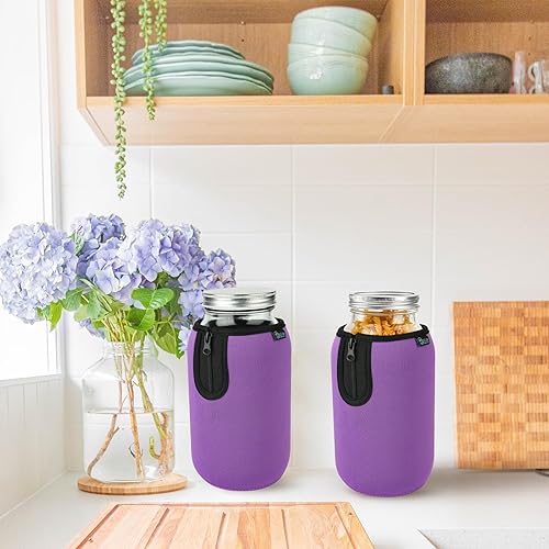 Vista 23 de Beautyflier Frascos de boca ancha de 64 onzas, fundas aislantes grandes de vidrio transparente de 2 cuartos de galón, boca ancha, germinación