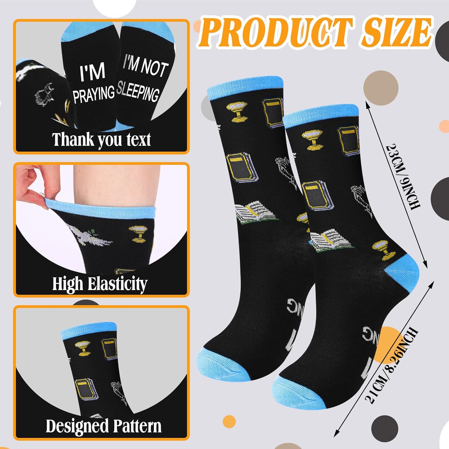 Jecery 3 Pairs Pastor Appreciation Gifts Bible Jesus Cross Crew Socks with Sayings Christian Gift Ideas with Box Pastor Gift for Appreciation Day Birthday for Men Jesus Lovers - Image 3
