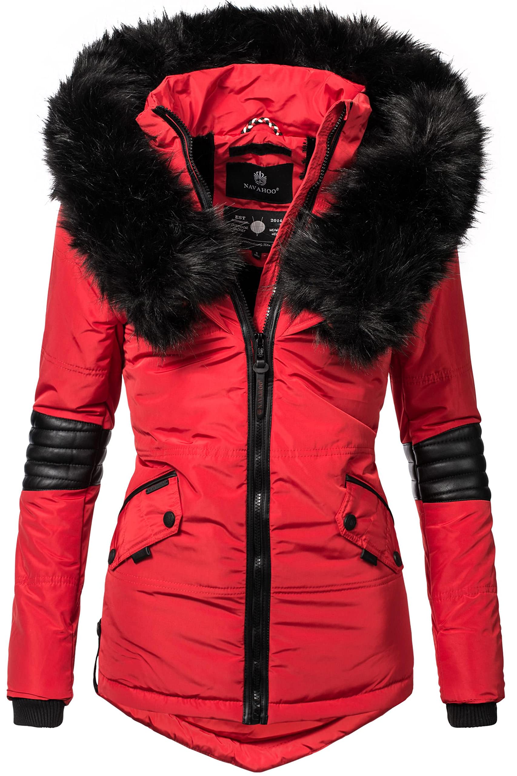 Navahoo B844 designer winterjas voor dames, gewatteerd