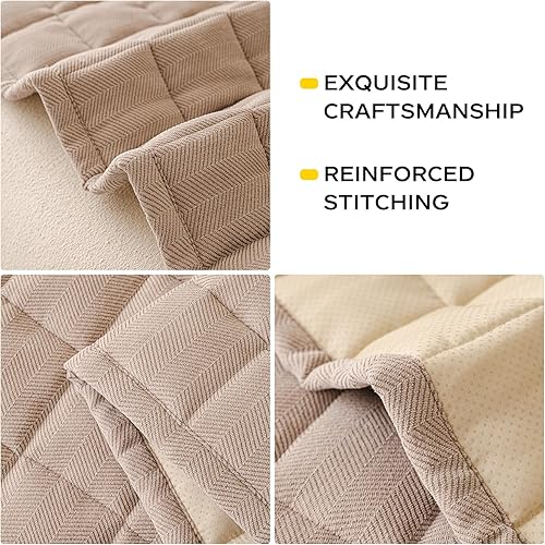 Miniatura 6 de Funda lavable para sofá para perros, funda mullida para sofá de 3 cojines, antideslizante, suave y cómoda para muebles (color beige, 27.6 x 59.06