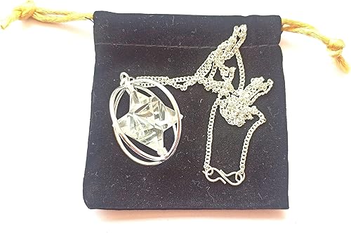 WholesaleGemShop Colgante de estrella de Merkaba giratoria de piedras preciosas