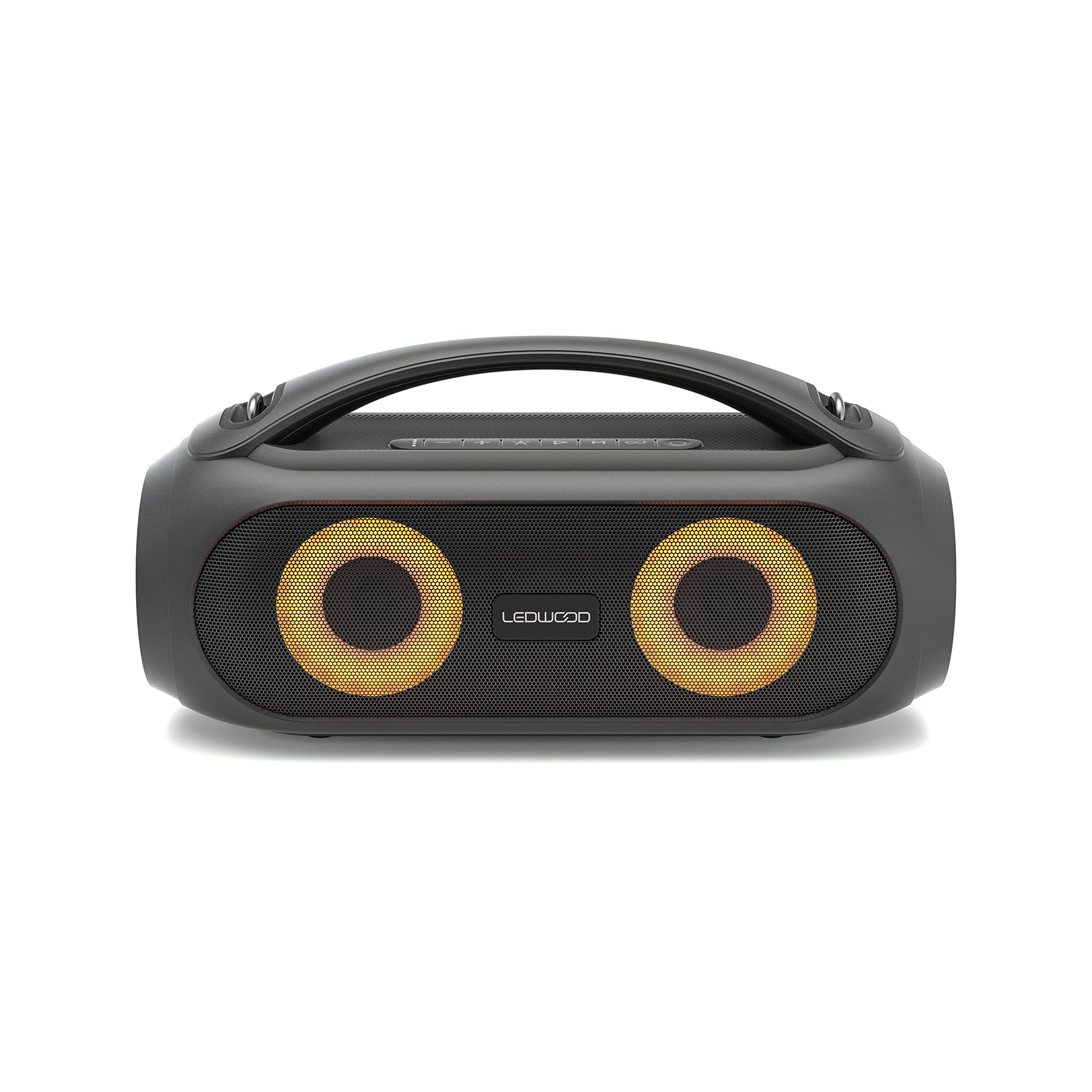 Ledwood Xtreme 250 - Enceinte Bluetooth TWS Portable avec Sangle - Haut-Parleur sans Fil Puissant avec LED Lumières Pulsées- Super Bass - IPX5 - AUX - Port USB - Radio FM - Noir