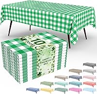 Vista 261 de Smiry Paquete de 10 Manteles Desechables de Cuadros Vichy Azules - 54" x 108" Mantel de Plástico de Servicio Pesado, Cubiertas de Mesa Impermeables