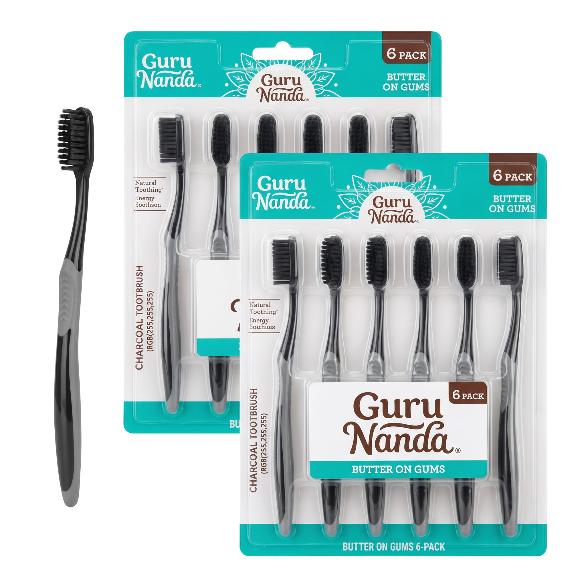 GuruNanda Charcoal Toothbrush - Sensitive Teeth -9