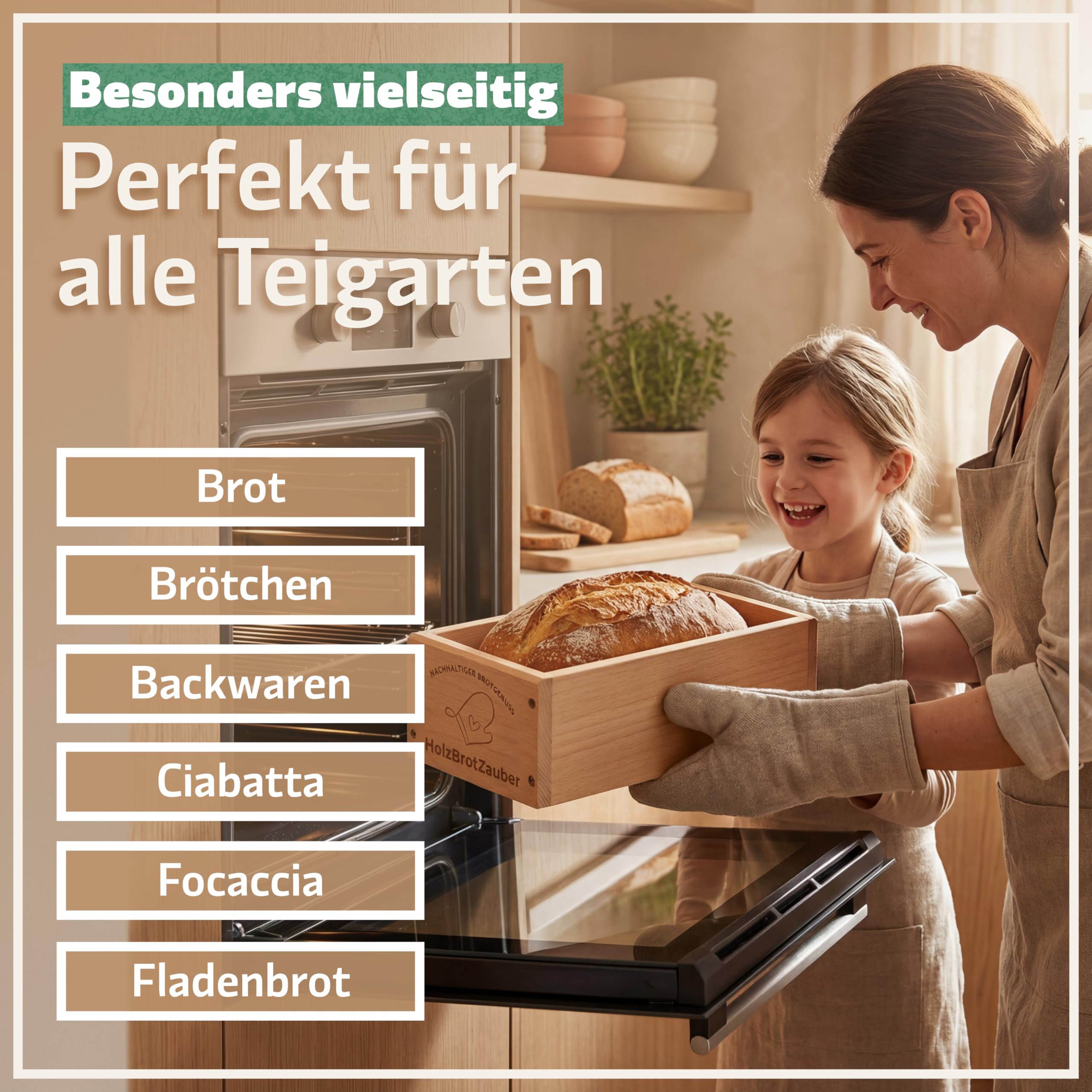 Bambuna Holzbackform Set mit Salz- & Pfeffermühle – Brotbackform für Sauerteig & Artisan Brot + Gewürzmühlen Set – Brot backen Zubehör Küche Geschenk Set