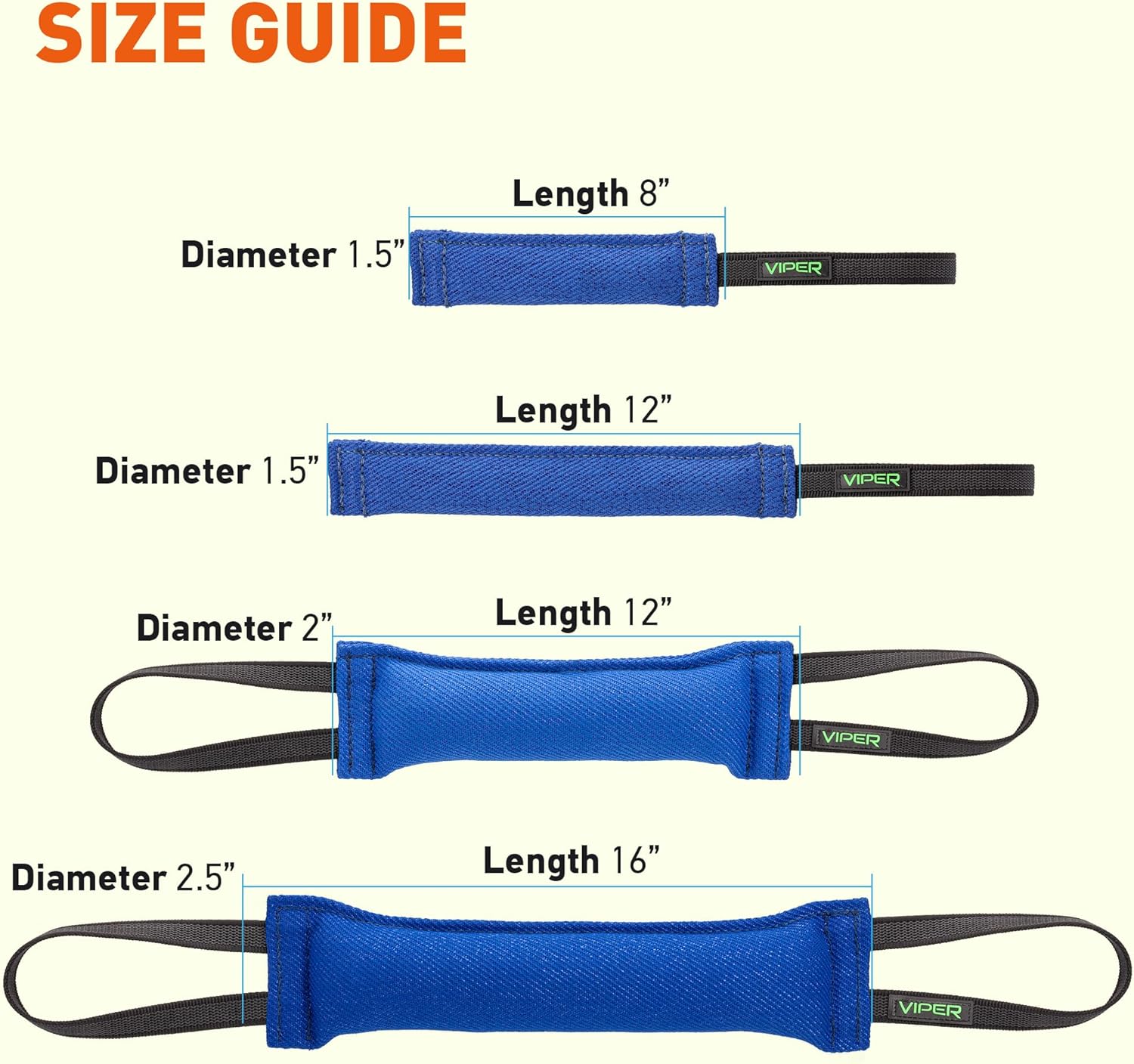 Viper VS1166-2 40 cm. L x 60 mm. Synthetic Linen Tug with One Handle, Blue