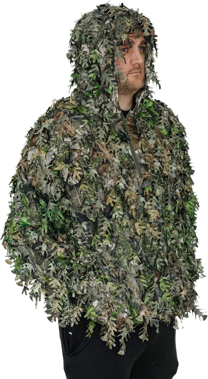 QuikCamo 3D Leafy Hooded 1/4 Zip Pullover Top