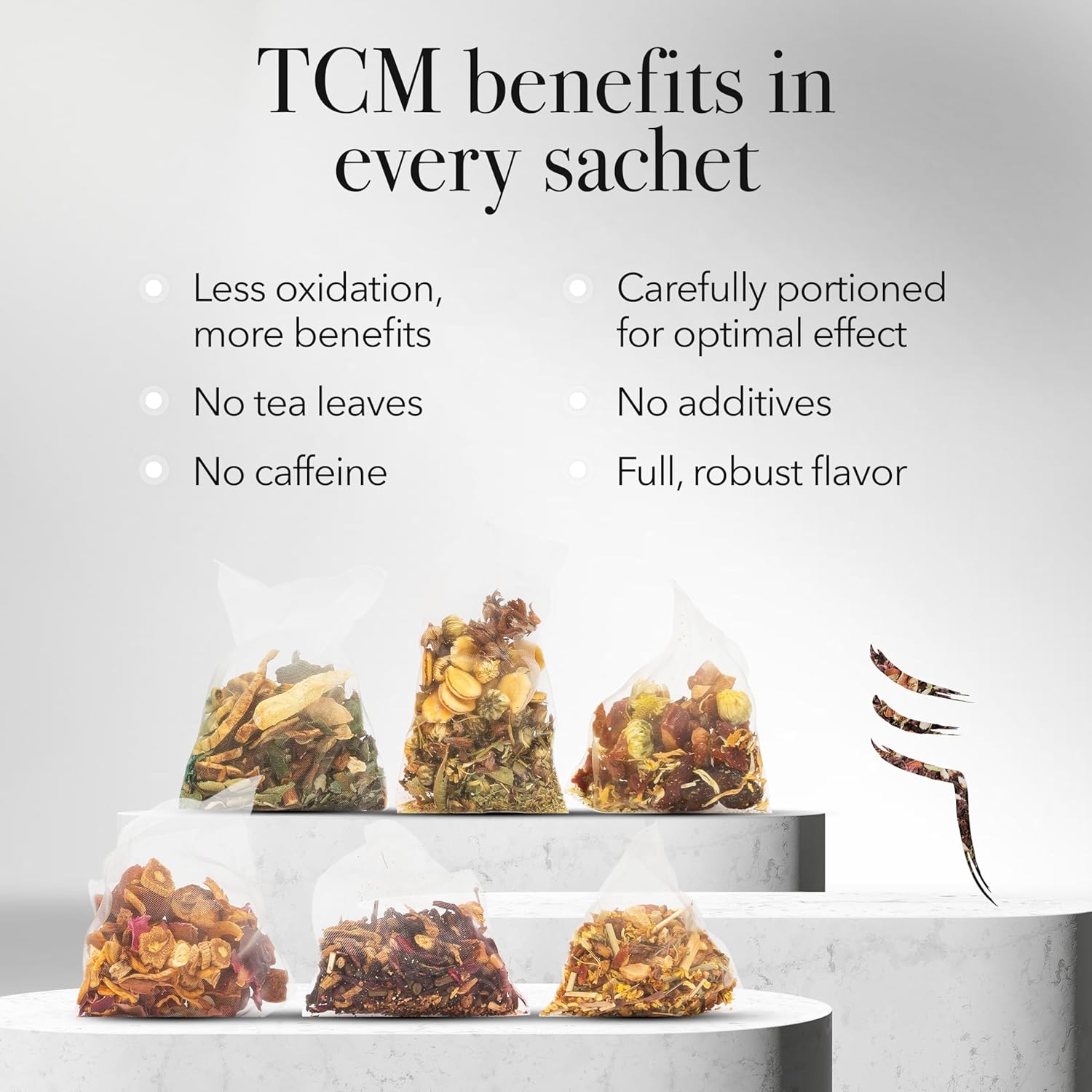 qìsane Chrysanthemum Tea Bags with Organic Dried Goji Berries - Dried Chrysanthemum Flowers, Dried Longan Fruit & Jujube Dates - Herbal Tea to Support Calmness & Well-Being - 10 sachets (~30 cups) - Image 4