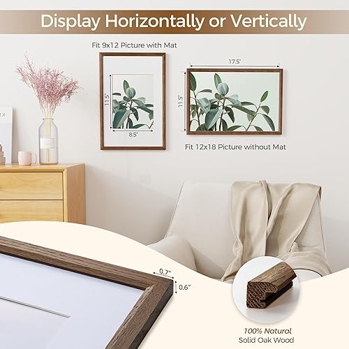 Miniatura 519 de Fun Memories Portarretratos de metal de 16 x 20 pulgadas con paspartú de 11 x 14 pulgadas, acabado de aluminio cepillado, parte delantera de vidrio