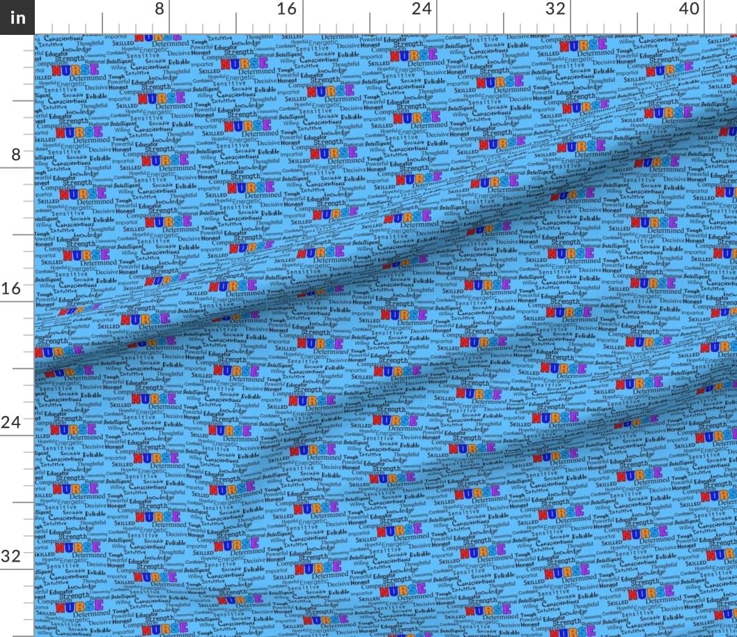 Spoonflower Fabric - Nurse Words Registered Medical Nursing Student Printed on Petal Signature Cotton Fabric by The Yard - Sewing Quilting Apparel Crafts Decor