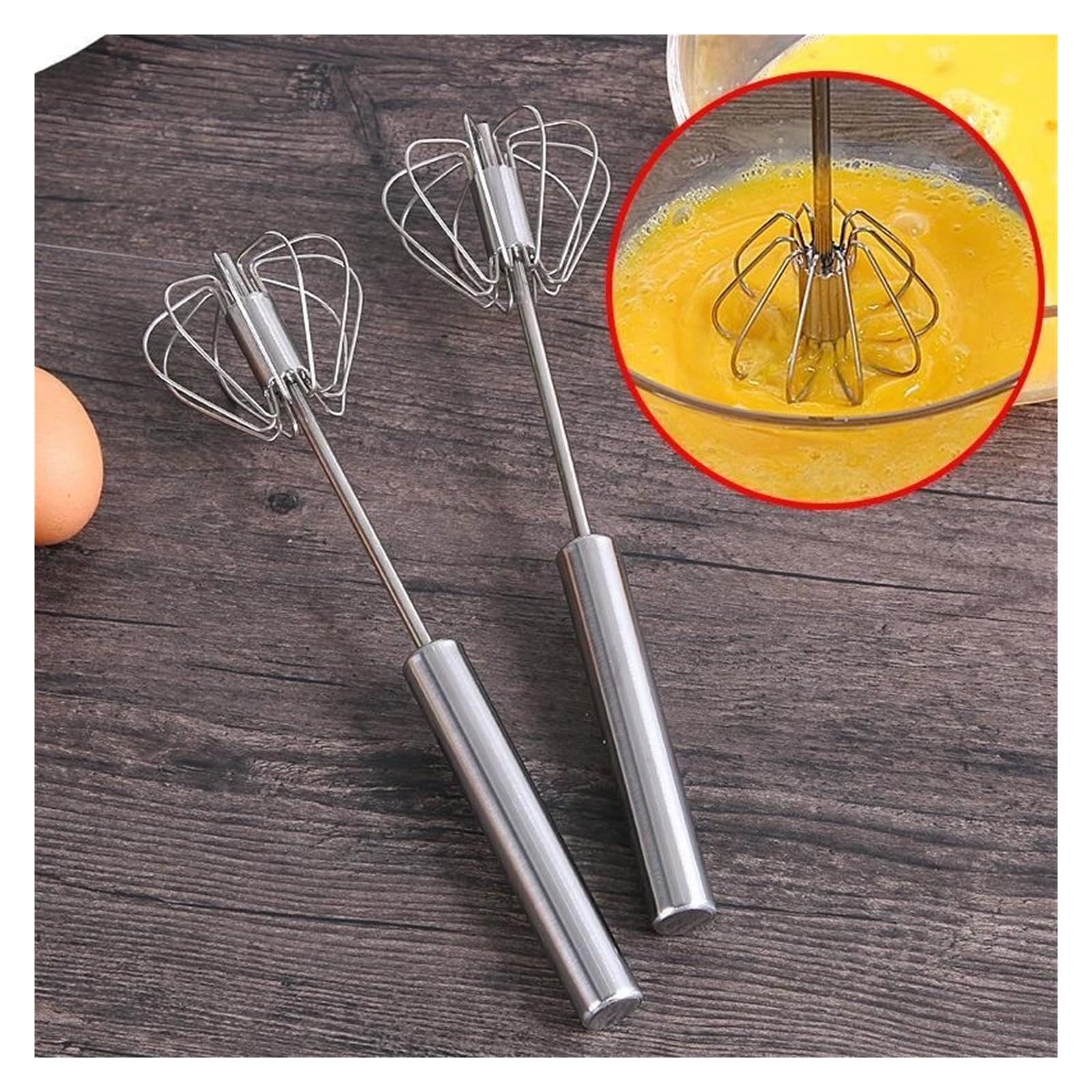 Batidora manual de huevos acero inoxidable for batir y mezclar crema sin esfuerzo(10inch)