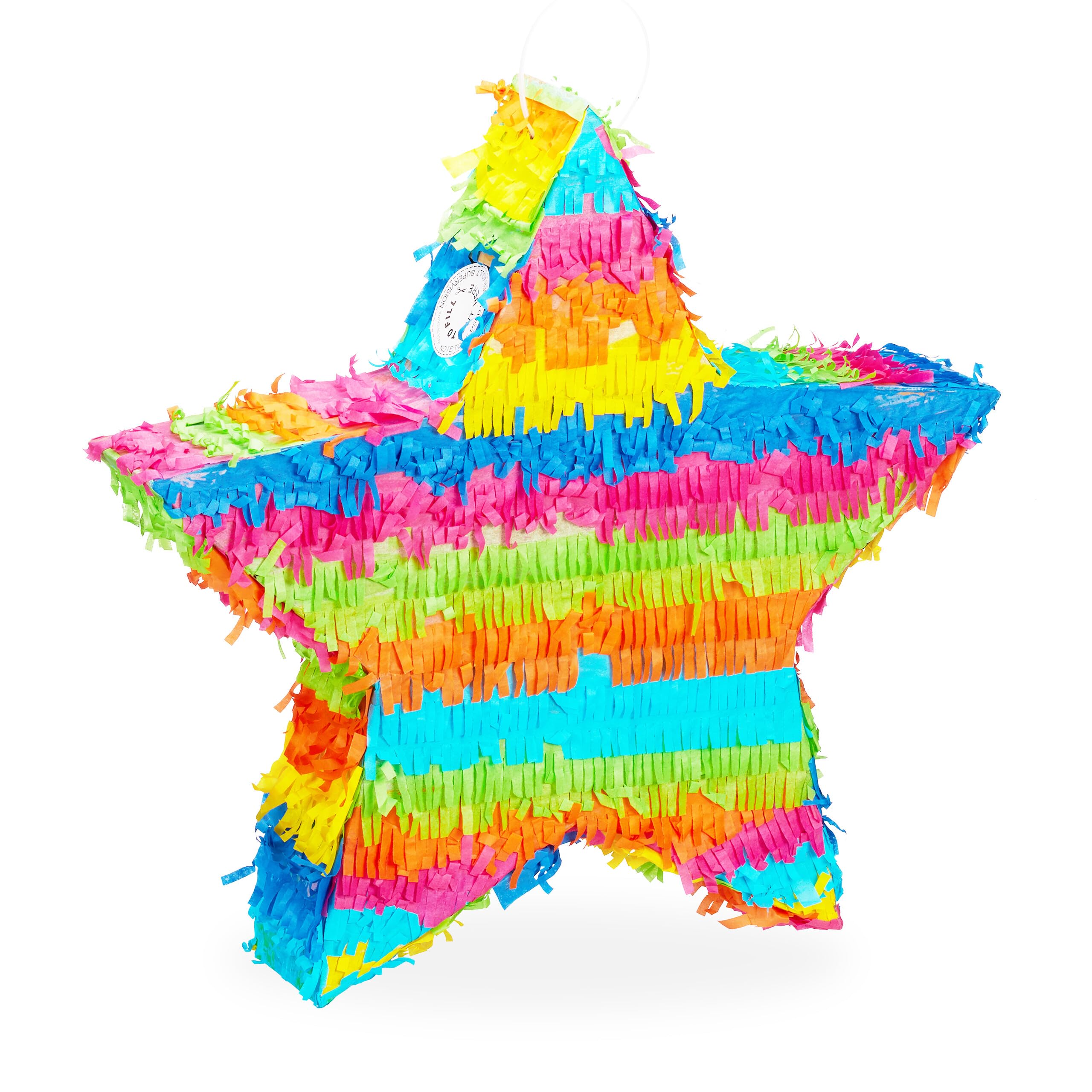 Relaxdays Star Pinata, Hanging Children’s Paper Piñata for Boys & Girls, Fillable, Birthday Decoration, Colourful