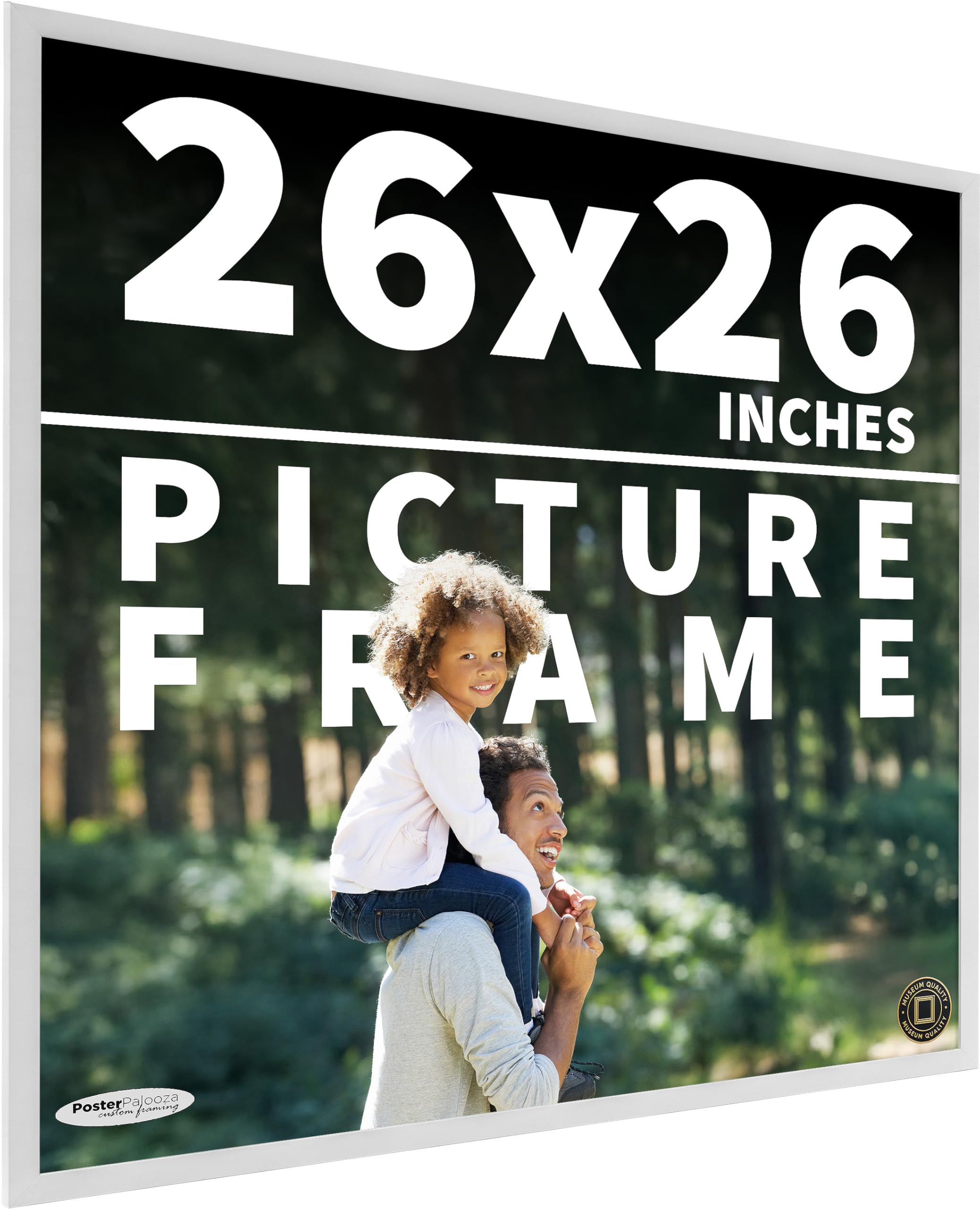 Amazon.com - Poster Palooza 26x26 Frame White Solid Pine Wood